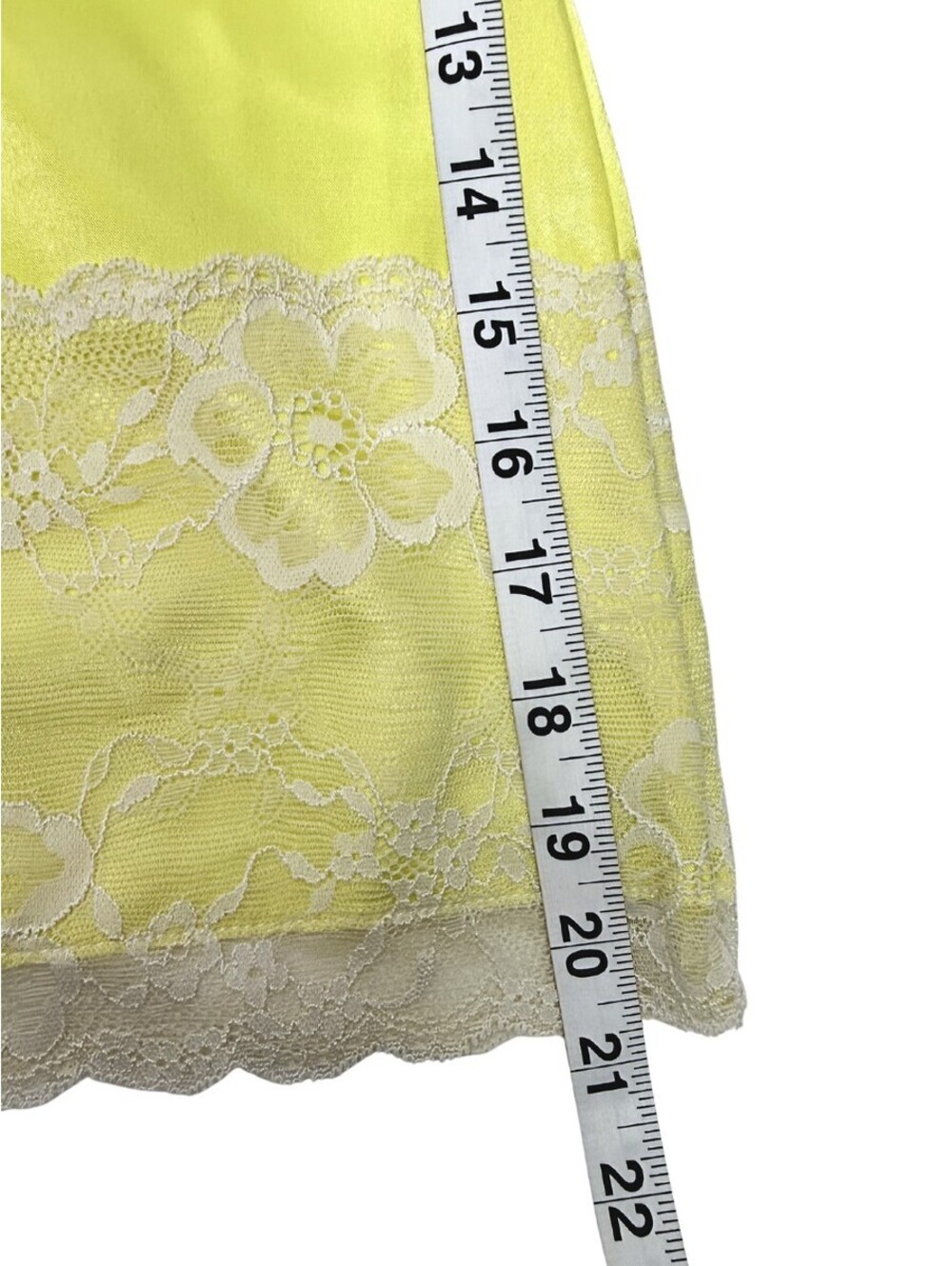 Vintage Satin Chemise Lace Cami Y2K Chartreuse Slip Dress Lingerie S - Picture 5 of 6